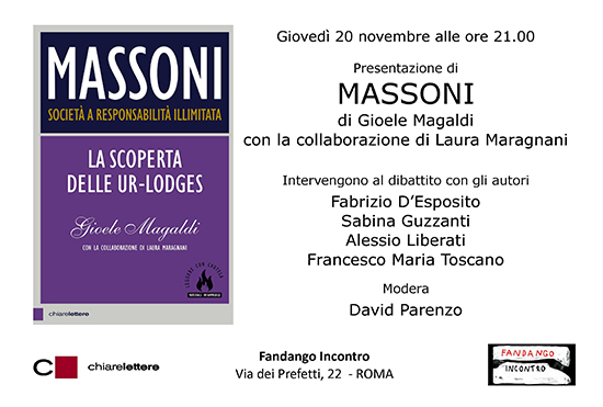 Presentazione MASSONI. Società a responsabilità illimitata. Volume I 20 novembre 2014